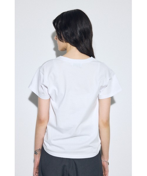 AZUL by moussy(アズールバイマウジー)の「メッセージロゴ半袖Tシャツ(Tシャツ/カットソー・レディース・オフホワイト/ライトイエロー/ライトブラック/ピンク・SMALL/MEDIUM)」の9枚目の写真