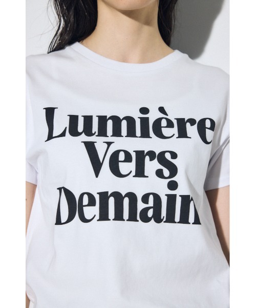 AZUL by moussy(アズールバイマウジー)の「メッセージロゴ半袖Tシャツ(Tシャツ/カットソー・レディース・オフホワイト/ライトイエロー/ライトブラック/ピンク・SMALL/MEDIUM)」の11枚目の写真