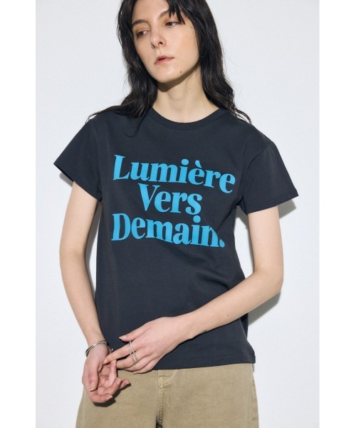 AZUL by moussy(アズールバイマウジー)の「メッセージロゴ半袖Tシャツ(Tシャツ/カットソー・レディース・オフホワイト/ライトイエロー/ライトブラック/ピンク・SMALL/MEDIUM)」の14枚目の写真