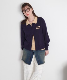 cepo | ダブルレイヤードポロニットカーディガン(カーディガン/ボレロ)