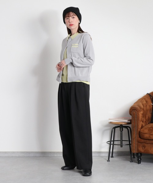 cepo（セポ）の「ダブルレイヤードポロニットカーディガン（カーディガン/ボレロ・レディース・ネイビー/グレー/オフホワイト・M）」の17枚目の写真