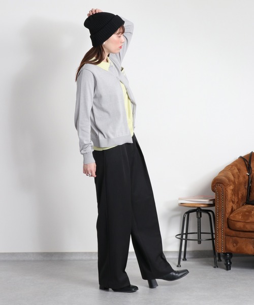 cepo（セポ）の「ダブルレイヤードポロニットカーディガン（カーディガン/ボレロ・レディース・ネイビー/グレー/オフホワイト・M）」の19枚目の写真