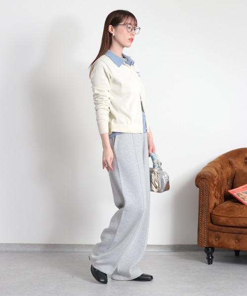 cepo（セポ）の「ダブルレイヤードポロニットカーディガン（カーディガン/ボレロ・レディース・ネイビー/グレー/オフホワイト・M）」の7枚目の写真