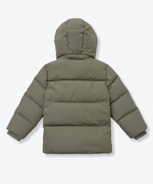 MUSINSA STANDARD KIDS（ムシンサスタンダードキッズ）の「フードパーカーダウンプファーショートパディングジャケット[カーキ]（ブルゾン・レディース・その他・120/110/100）」の3枚目の写真