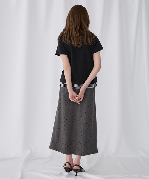 Unblend(アンブレンド)の「【Unblend】フェイクレイヤード アソート ヘンリーネック ラグラン半袖Tシャツ(Tシャツ/カットソー・レディース・オフホワイト/ブラック/ブラウン/チャコール/ネイビー・FREE)」の21枚目の写真