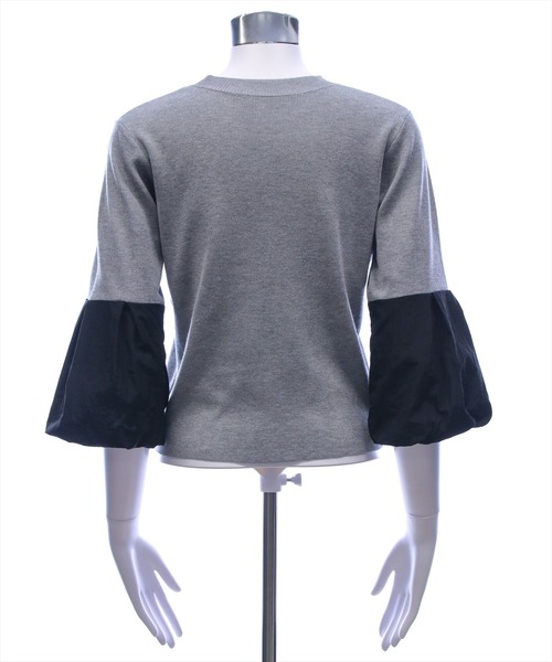 CLEAR BASIC（クリアベーシック）の「袖バルーン切替6分袖ニットトップス[大人 フェミニン 上品 オフィスカジュアル]（ニット/セーター・レディース・ブラック/アイボリー/グレー・F）」の17枚目の写真