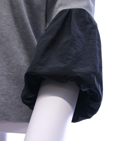 CLEAR BASIC（クリアベーシック）の「袖バルーン切替6分袖ニットトップス[大人 フェミニン 上品 オフィスカジュアル]（ニット/セーター・レディース・ブラック/アイボリー/グレー・F）」の19枚目の写真