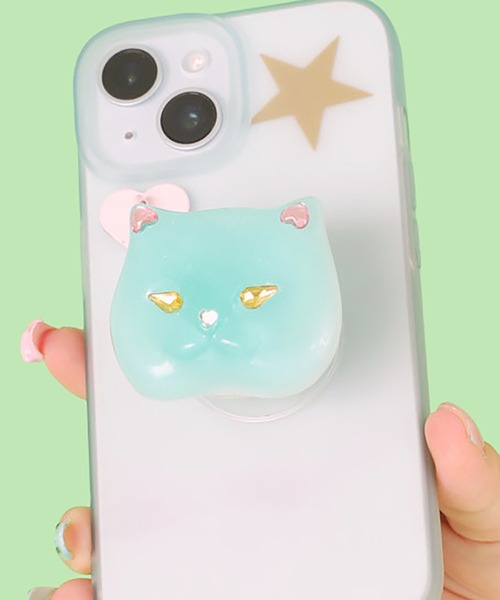 Casselini(キャセリーニ)の「Casselini(キャセリーニ)CATスマホグリップ(スマホグッズ・レディース・イエロー/ホワイト/グリーン/ブラック・FREE)」の4枚目の写真