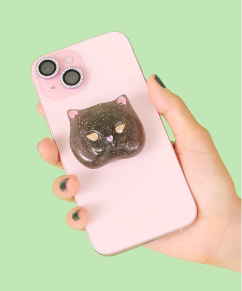 Casselini(キャセリーニ)の「Casselini(キャセリーニ)CATスマホグリップ(スマホグッズ・レディース・イエロー/ホワイト/グリーン/ブラック・FREE)」の3枚目の写真