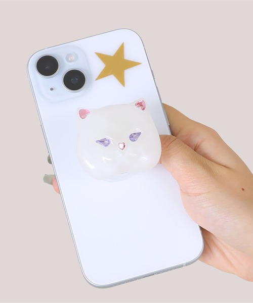 Casselini(キャセリーニ)の「Casselini(キャセリーニ)CATスマホグリップ(スマホグッズ・レディース・イエロー/ホワイト/グリーン/ブラック・FREE)」の7枚目の写真