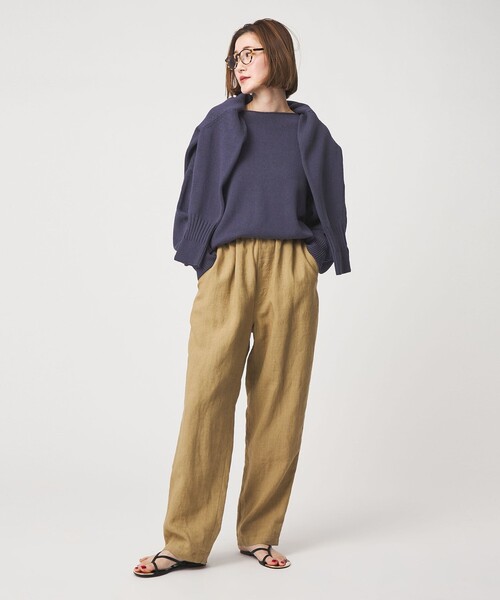 conte（コンテ）の「＜conte＞コットン リリヤーン ニット（ニット/セーター・レディース・モカ/パープル・FREE）」の4枚目の写真