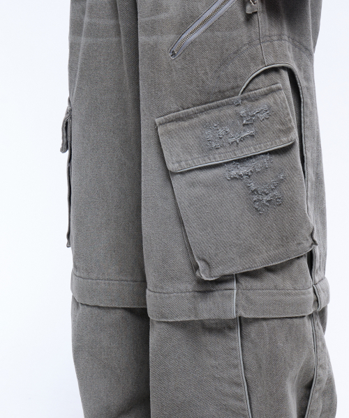 RSSC(アールエスエスシー)の「CONVERTIBLE DESTROYED CARGO DENIM PANTS - GRAY(デニムパンツ・メンズ・その他・2/1)」の10枚目の写真