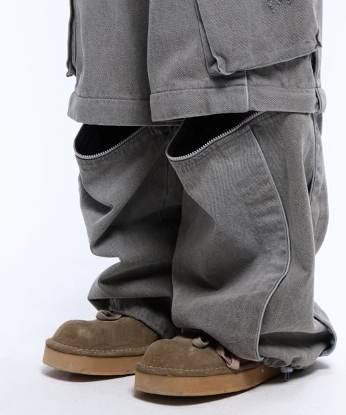 RSSC(アールエスエスシー)の「CONVERTIBLE DESTROYED CARGO DENIM PANTS - GRAY(デニムパンツ・メンズ・その他・2/1)」の11枚目の写真