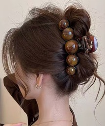 MAISON SELECT（メゾンセレクト）の「2C38-KR マーブルビーズ ヘアクリップ（バレッタ/ヘアクリップ）」