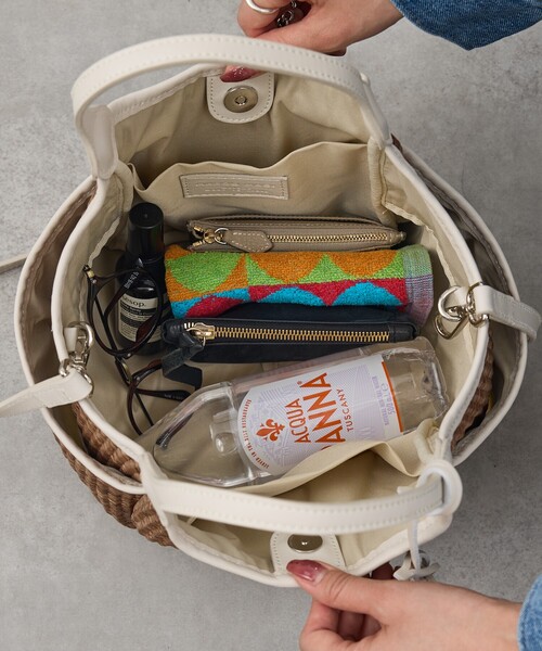 marco masi（マルコマージ）の「【MARCO MASI】別注 サイドポケット2WAYバッグ（かごバッグ・レディース・ブラック/グレー/ブラウン・フリー）」の5枚目の写真