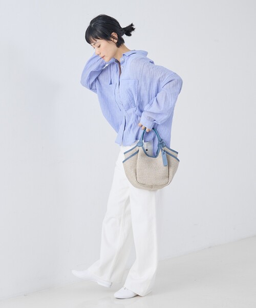 marco masi（マルコマージ）の「【MARCO MASI】別注 サイドポケット2WAYバッグ（かごバッグ・レディース・ブラック/グレー/ブラウン・フリー）」の19枚目の写真