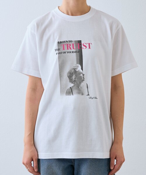 RIVE DROITE（リヴドロワ）の「予約【１枚で着映え】MarilynフォトTee（Tシャツ/カットソー・レディース・チャコールグレー/オフホワイト・FREE）」の13枚目の写真