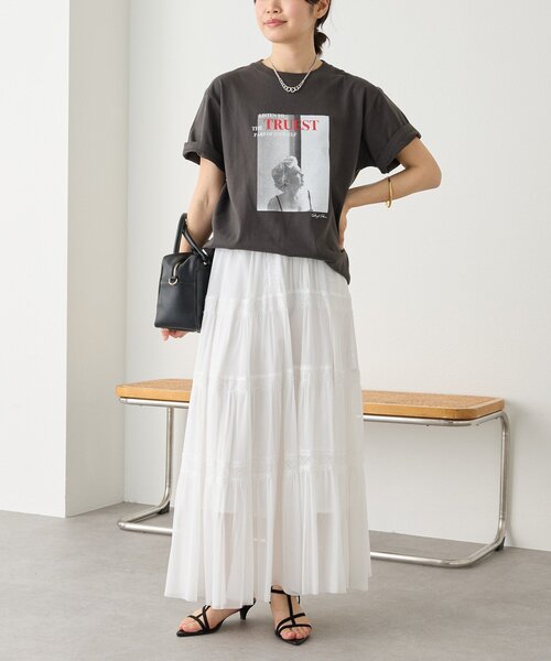 RIVE DROITE（リヴドロワ）の「予約【１枚で着映え】MarilynフォトTee（Tシャツ/カットソー・レディース・チャコールグレー/オフホワイト・FREE）」の21枚目の写真