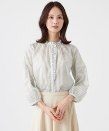 TRANS WORK（トランスワーク）の「【ウォッシャブル】マルチストライプブラウス（シャツ/ブラウス）」