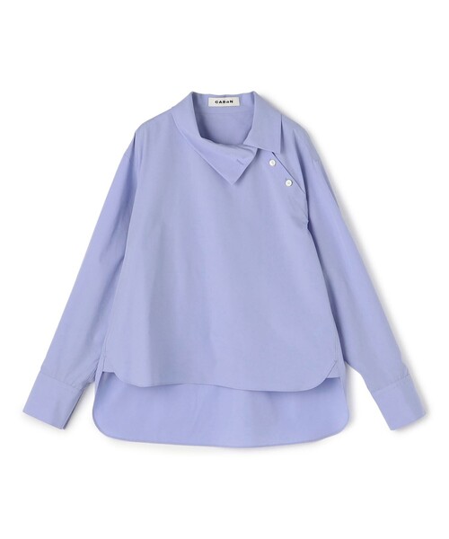 caban（キャバン）の「コットンシルクポプリン 3-wayシャツ（シャツ/ブラウス・レディース・ライトブルー/ホワイト・FREE）」の3枚目の写真