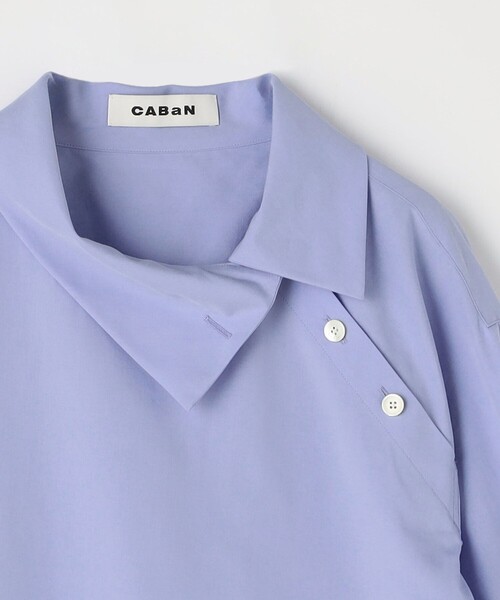 caban（キャバン）の「コットンシルクポプリン 3-wayシャツ（シャツ/ブラウス・レディース・ライトブルー/ホワイト・FREE）」の5枚目の写真