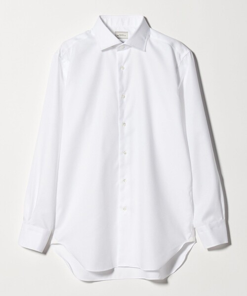 green label relaxing（グリーンレーベルリラクシング）の「MADE BY HITOYOSHI ツイル ワイドカラー ドレスシャツ（ビジネスシャツ・メンズ・ホワイト・40cm/39cm/41cm/37cm/38cm/43cm/42cm）」の7枚目の写真