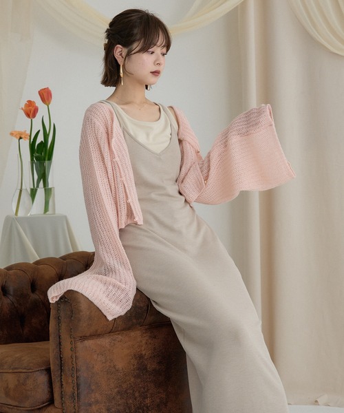 mideal(マイディール)の「layered rib onepiece / レイヤードリブワンピース(ワンピース・レディース・ベージュ/ブラウン・FREE)」の4枚目の写真