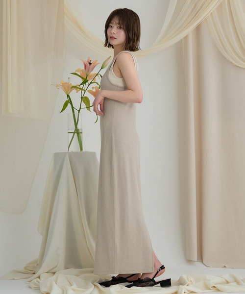 mideal(マイディール)の「layered rib onepiece / レイヤードリブワンピース(ワンピース・レディース・ベージュ/ブラウン・FREE)」の11枚目の写真