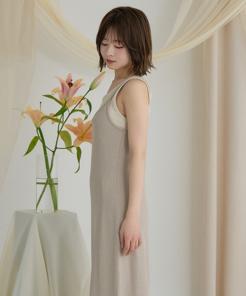 mideal(マイディール)の「layered rib onepiece / レイヤードリブワンピース(ワンピース・レディース・ベージュ/ブラウン・FREE)」の15枚目の写真