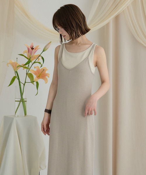 mideal(マイディール)の「layered rib onepiece / レイヤードリブワンピース(ワンピース・レディース・ベージュ/ブラウン・FREE)」の17枚目の写真