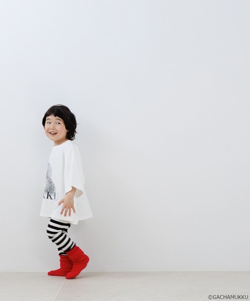 LOWRYS FARM（ローリーズファーム）の「【ガチャピン・ムック】Tシャツ　659267（Tシャツ/カットソー・キッズ・チャコールグレー/オフホワイト・110cm/130cm/150cm）」の6枚目の写真