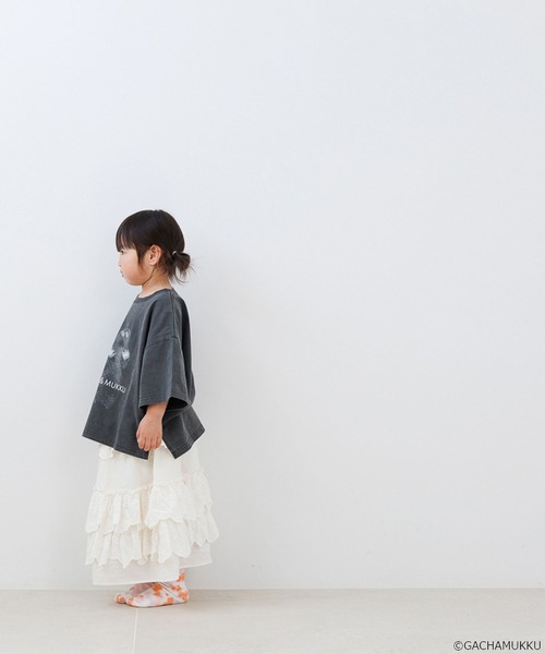 LOWRYS FARM（ローリーズファーム）の「【ガチャピン・ムック】Tシャツ　659267（Tシャツ/カットソー・キッズ・チャコールグレー/オフホワイト・110cm/130cm/150cm）」の10枚目の写真