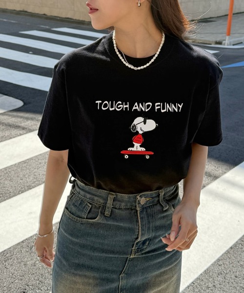 HANES(ヘインズ)の「【Hanes】PEANUTS×BEEFY-T T-SHIRT 1P HM1-D002(Tシャツ/カットソー・メンズ・ホワイト/ブラック・L/M/S)」の2枚目の写真