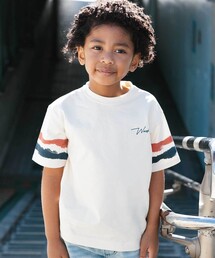 WASK（ワスク）の「【接触冷感】ソデカラーペイント×バックロゴ クールタッチTシャツ（Tシャツ/カットソー）」