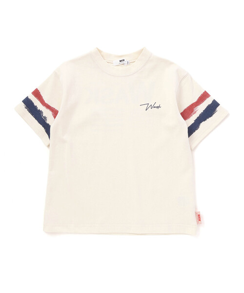 WASK（ワスク）の「【接触冷感】ソデカラーペイント×バックロゴ クールタッチTシャツ（Tシャツ/カットソー・キッズ・ネイビー/ブラック/オフホワイト・160cm/150cm/140cm/130cm）」の7枚目の写真
