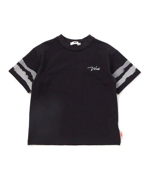 WASK（ワスク）の「【接触冷感】ソデカラーペイント×バックロゴ クールタッチTシャツ（Tシャツ/カットソー・キッズ・ネイビー/ブラック/オフホワイト・160cm/150cm/140cm/130cm）」の16枚目の写真