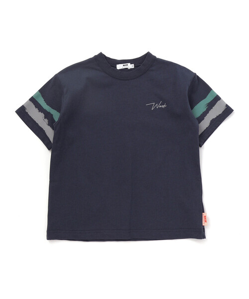 WASK（ワスク）の「【接触冷感】ソデカラーペイント×バックロゴ クールタッチTシャツ（Tシャツ/カットソー・キッズ・ネイビー/ブラック/オフホワイト・160cm/150cm/140cm/130cm）」の18枚目の写真
