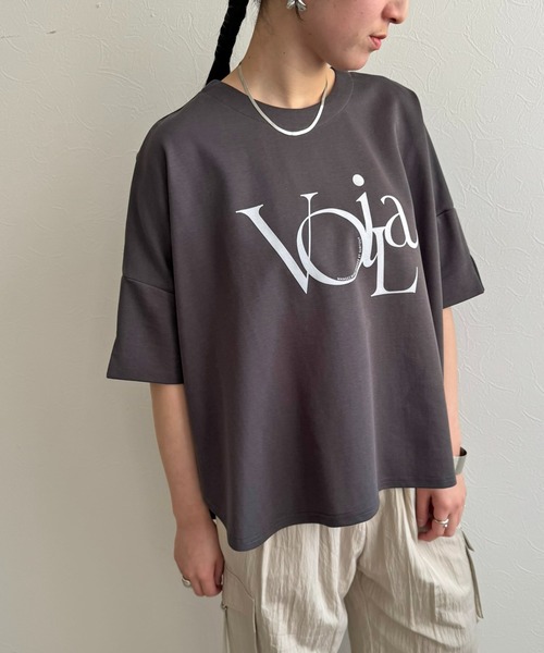 LHELBIE(レルビエ)の「ポンチョロゴTシャツ(Tシャツ/カットソー・レディース・ライトグレー/チャコールグレー/オフホワイト・M)」の8枚目の写真