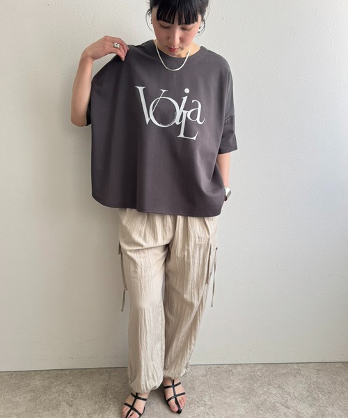 LHELBIE(レルビエ)の「ポンチョロゴTシャツ(Tシャツ/カットソー・レディース・ライトグレー/チャコールグレー/オフホワイト・M)」の10枚目の写真