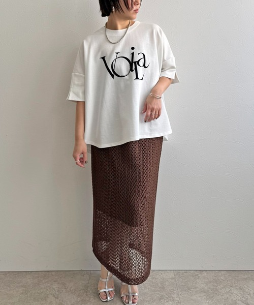 LHELBIE(レルビエ)の「ポンチョロゴTシャツ(Tシャツ/カットソー・レディース・ライトグレー/チャコールグレー/オフホワイト・M)」の12枚目の写真