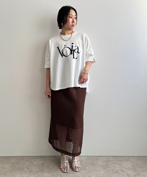 LHELBIE(レルビエ)の「ポンチョロゴTシャツ(Tシャツ/カットソー・レディース・ライトグレー/チャコールグレー/オフホワイト・M)」の22枚目の写真