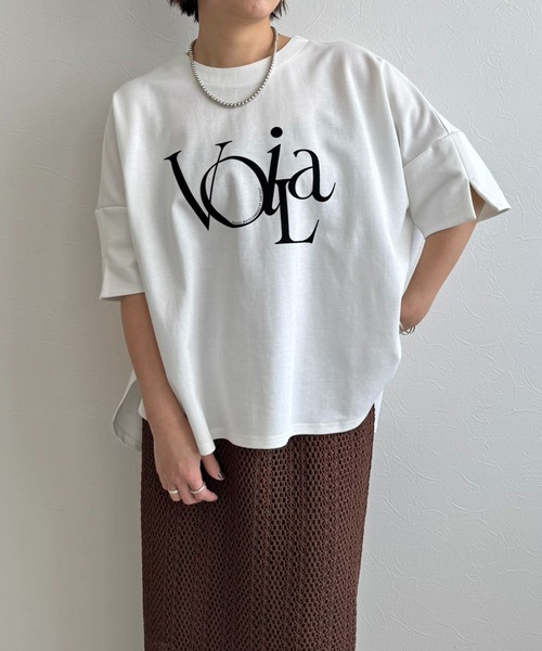 LHELBIE(レルビエ)の「ポンチョロゴTシャツ(Tシャツ/カットソー・レディース・ライトグレー/チャコールグレー/オフホワイト・M)」の11枚目の写真
