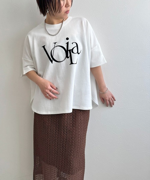 LHELBIE(レルビエ)の「ポンチョロゴTシャツ(Tシャツ/カットソー・レディース・ライトグレー/チャコールグレー/オフホワイト・M)」の13枚目の写真