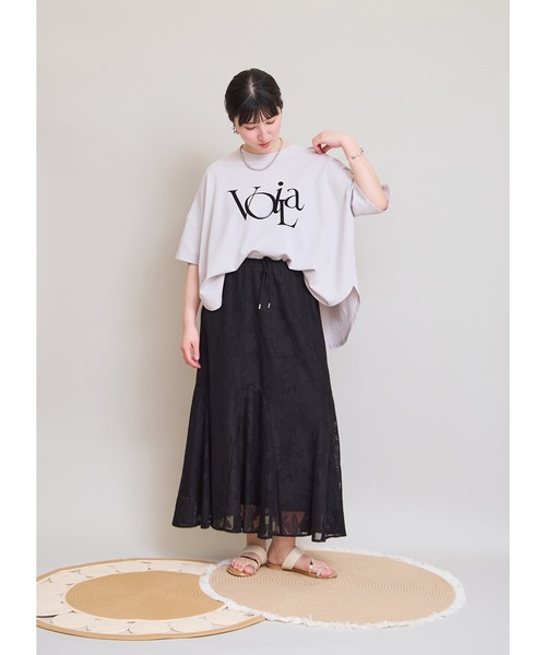 LHELBIE(レルビエ)の「ポンチョロゴTシャツ(Tシャツ/カットソー・レディース・ライトグレー/チャコールグレー/オフホワイト・M)」の5枚目の写真