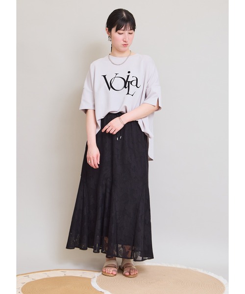 LHELBIE(レルビエ)の「ポンチョロゴTシャツ(Tシャツ/カットソー・レディース・ライトグレー/チャコールグレー/オフホワイト・M)」の14枚目の写真