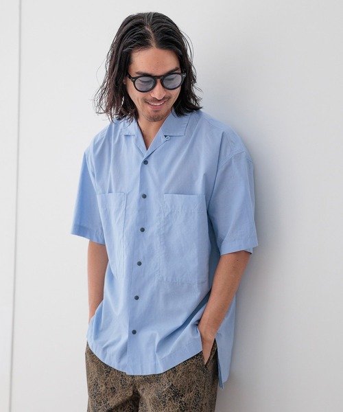 HEREIAM（ヘレイアム）の「【HEREIAM MEN】イージーケア/接触冷感/吸水速乾/テックリネンシャツ（シャツ/ブラウス・メンズ・ブラック/ブラウン/ライトブルー・MEDIUM/LARGE）」の5枚目の写真