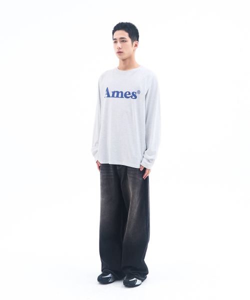 AMESWORLDWIDE（アメスワールドワイド）の「BASIC LOGO LONGSLEEVE TEE LIGHT GREY（Tシャツ/カットソー・レディース・その他・SMALL/MEDIUM/LARGE）」の5枚目の写真