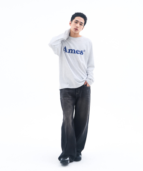 AMESWORLDWIDE（アメスワールドワイド）の「BASIC LOGO LONGSLEEVE TEE LIGHT GREY（Tシャツ/カットソー・レディース・その他・SMALL/MEDIUM/LARGE）」の7枚目の写真