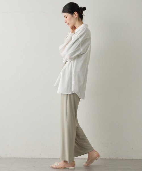 Drawing Numbers（ドローイング ナンバーズ）の「【Drawing Numbers】スムースリラックスパンツ（その他パンツ・レディース・グレー/ネイビー・38）」の5枚目の写真