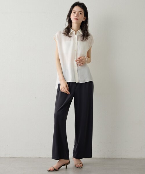 Drawing Numbers（ドローイング ナンバーズ）の「【Drawing Numbers】スムースリラックスパンツ（その他パンツ・レディース・グレー/ネイビー・38）」の18枚目の写真